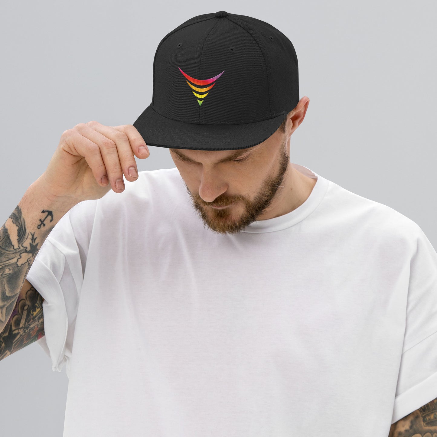 Risk-Level Rainbow Embroidered Snapback